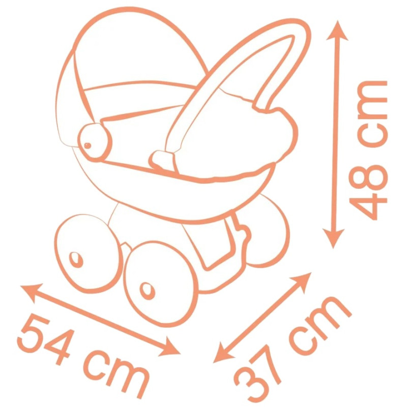 3958 Baby Nurse Wózek Głęboki dla lalki z plastikowym daszkiem Smoby