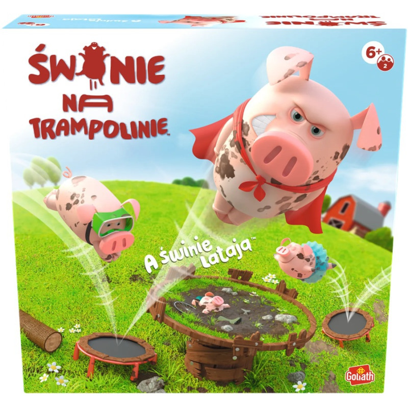 4739 Gra zręcznościowa Świnie na Trampolinie szybka gra rodzinna Goliath