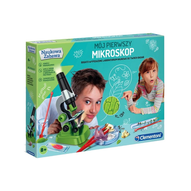 50071 Clementoni Mój Pierwszy Mikroskop Laboratorium Naukowe 50071