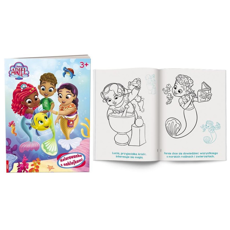 4870 Disney Junior Ariel Kolorowanka z naklejkami Praca Zbiorowa