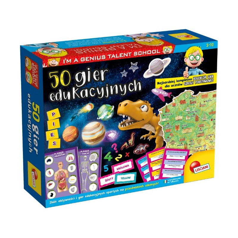 2913 Zestaw 50 gier edukacyjnych Lisciani I’m a Genius Talent School dla dzieci