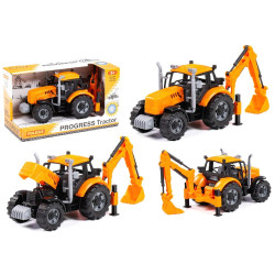 91543 Traktor zabawka z koparką – ciągnik budowlany ruchome elementy