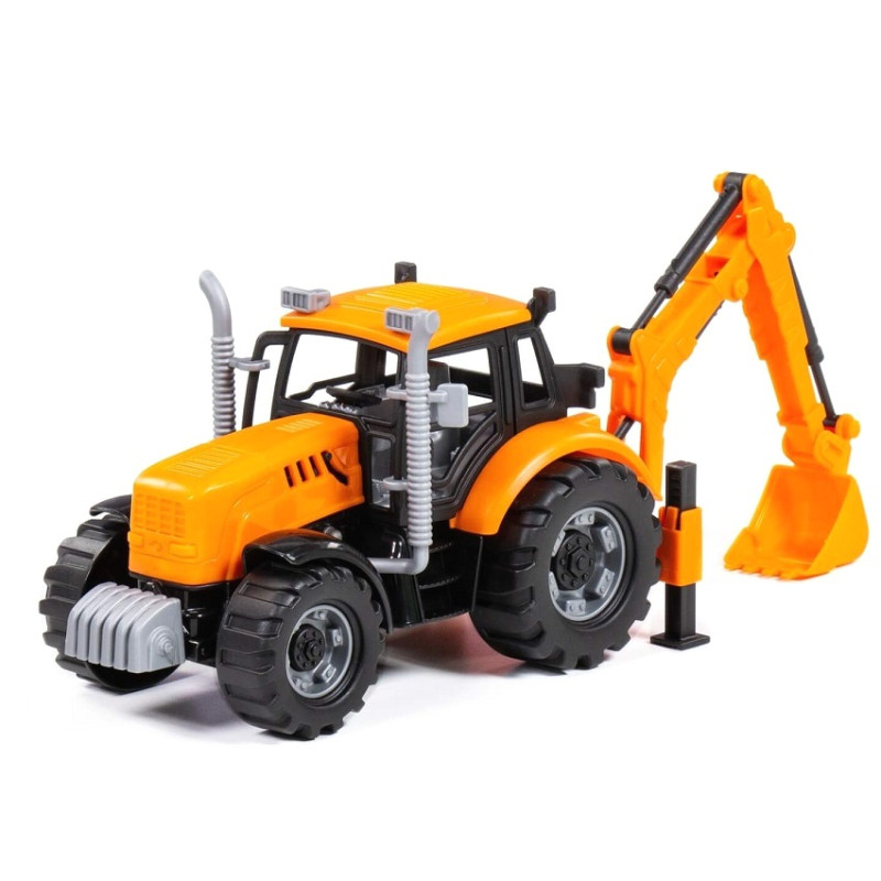 91543 Traktor zabawka z koparką – ciągnik budowlany ruchome elementy