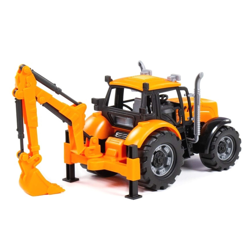 91543 Traktor zabawka z koparką – ciągnik budowlany ruchome elementy