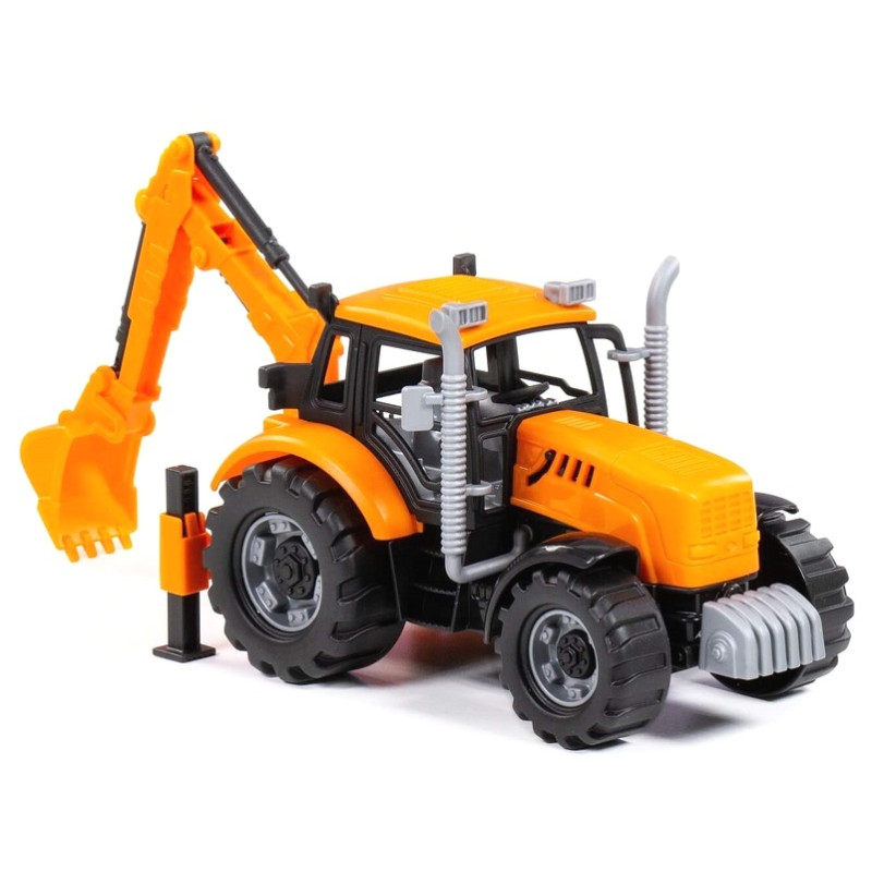 91543 Traktor zabawka z koparką – ciągnik budowlany ruchome elementy