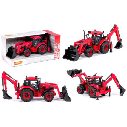 91857 Traktor z turem i koparką – ciągnik budowlany ruchome elementy