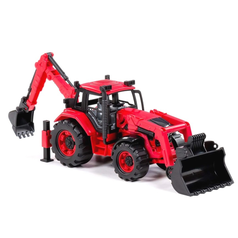 91857 Traktor z turem i koparką – ciągnik budowlany ruchome elementy