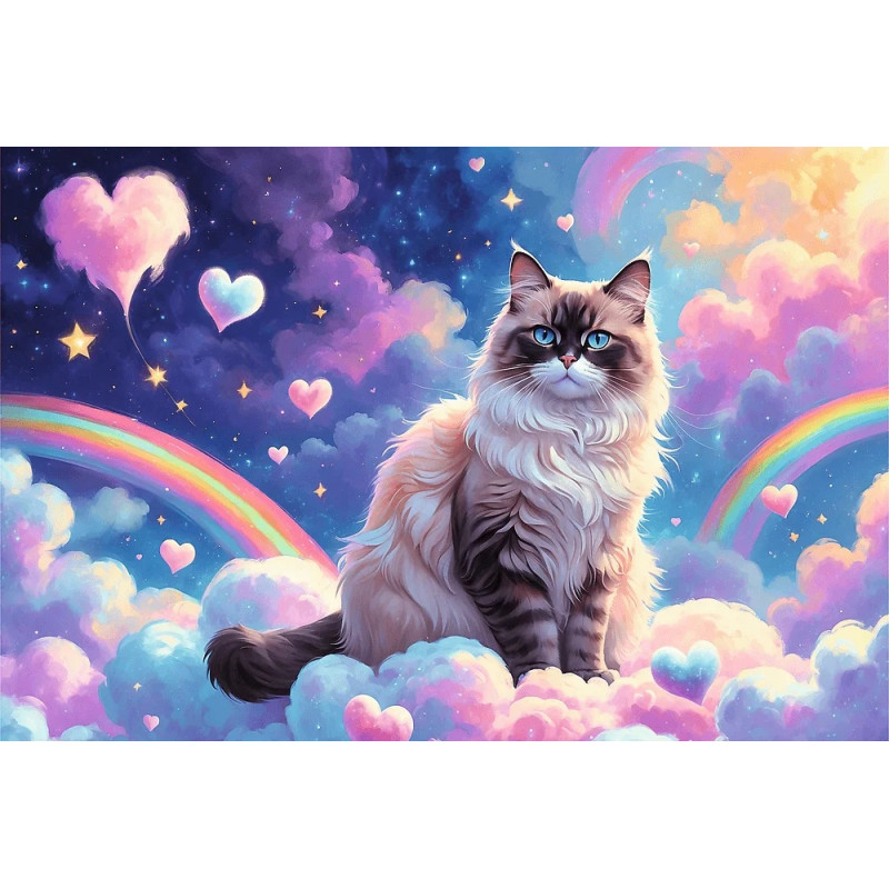 3271 Trefl puzzle 160 elementów Domowy kotek, kotek w chmurkach