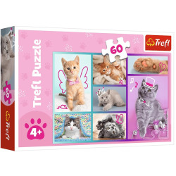 3734 PUZZLE 60 ELEMENTÓW SŁODKIE KOCIAKI TREFL