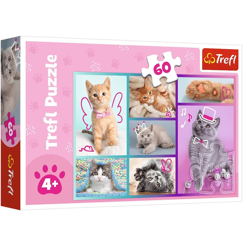 3734 PUZZLE 60 ELEMENTÓW SŁODKIE KOCIAKI TREFL