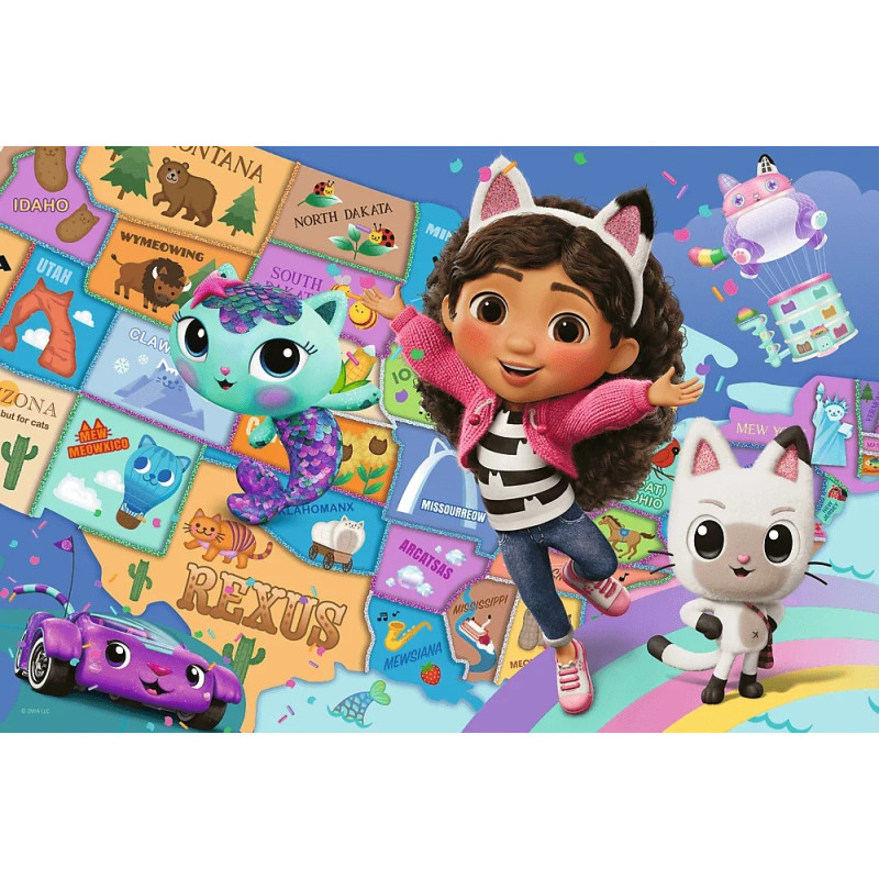 5159 Puzzle Trefl 100 elementów Przyjaźń w kocim domku, Koci Domek Gabi