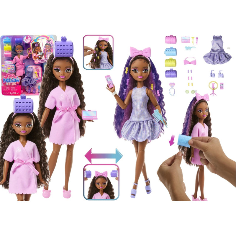 3297 Barbie Dream Besties lalka Brooklyn z akcesoriami Wyszykuj się ze mną