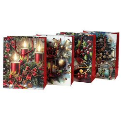 8991  Torba torebka prezentowa świąteczna Boże Narodzenie 32 x 26 x 12 cm