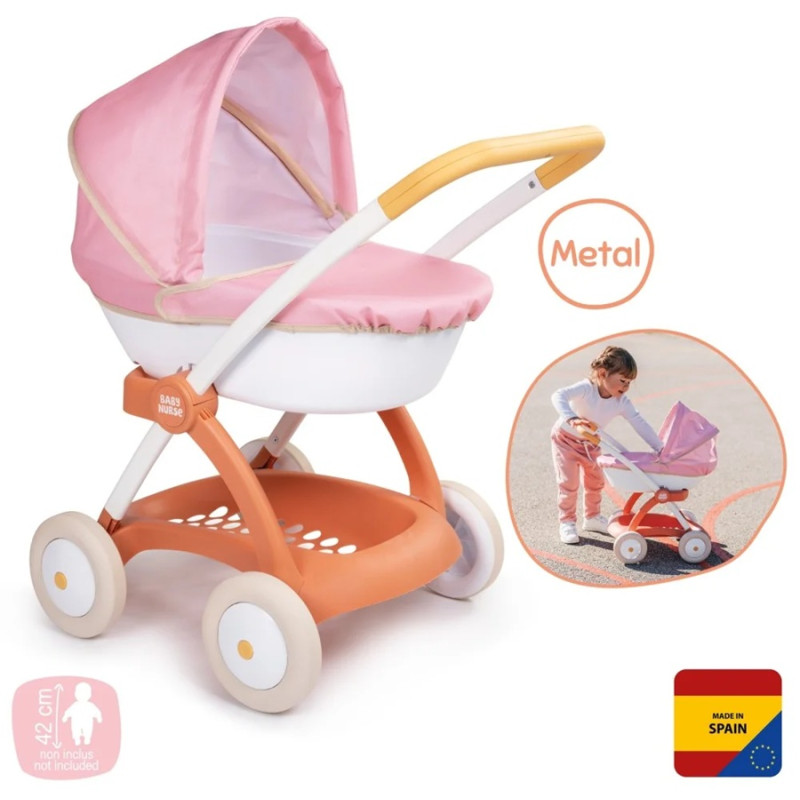 1241 Smoby Baby Nurse Wózek Głęboki dla Lalki zabawka dla dziewczynki metal