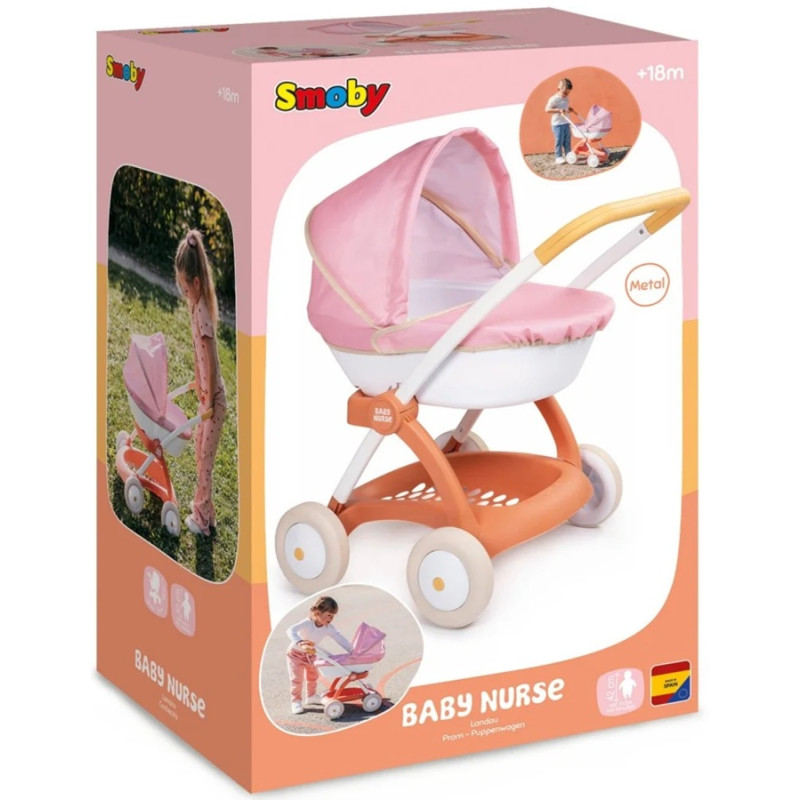 1241 Smoby Baby Nurse Wózek Głęboki dla Lalki zabawka dla dziewczynki metal