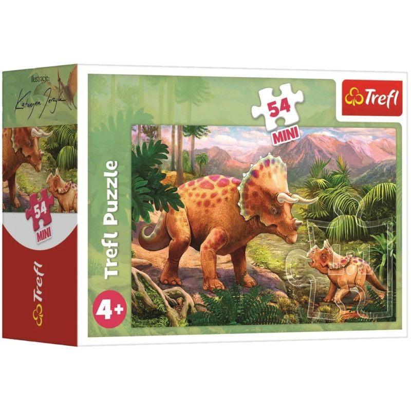 7297 PUZZLE MINI 54 ELEMENTY NIESAMOWITE DINOZAURY TREFL