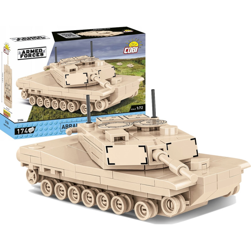 1060 Klocki COBI Armed Forces Abrams M1A2 173 el. – model czołgu, zestaw wojskowy, skala 1:72