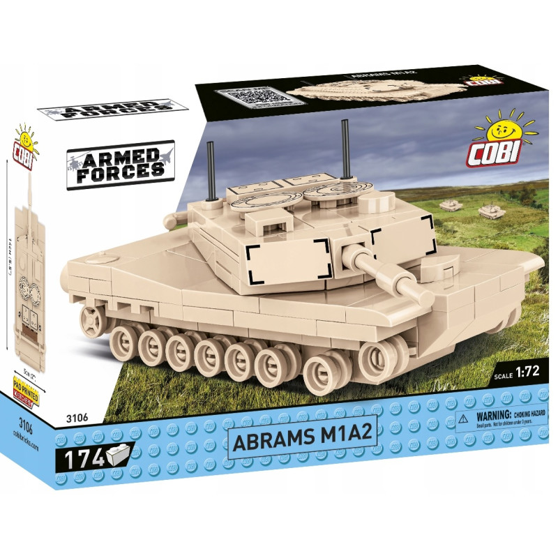 1060 Klocki COBI Armed Forces Abrams M1A2 173 el. – model czołgu, zestaw wojskowy, skala 1:72