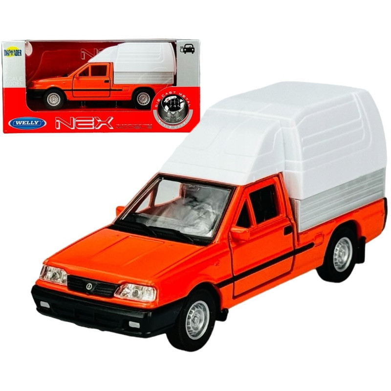 1:34 METALOWY MODEL WELLY FSO POLONEZ TRUCK PRL POMARAŃCZOWY 43843
