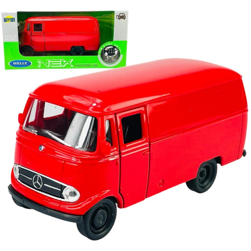 1:34 METALOWY MODEL WELLY MERCEDES-BENZ L319 CZERWONY 43755PV - F