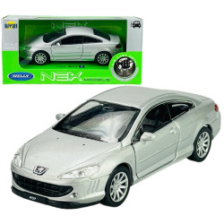 1:34 METALOWY MODEL WELLY PEUGEOT COUPE 407 SREBRNY 42368F 