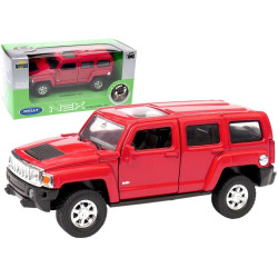 1:34 METALOWY MODEL WELLY HUMMER H3 CZERWONY 43629F