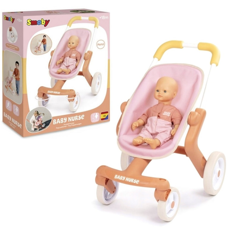 2241 Smoby Baby Nurse Mój pierwszy wózek spacerówka dla lalki obrotowe koła 
