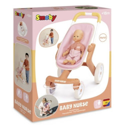 2241 Smoby Baby Nurse Mój pierwszy wózek spacerówka dla lalki obrotowe koła 