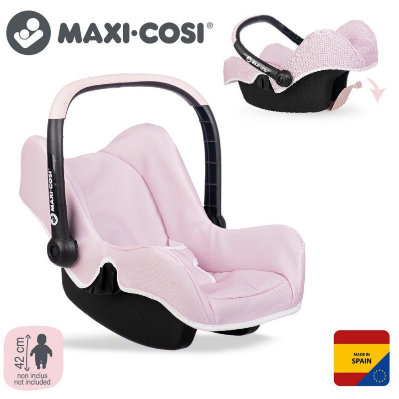 2412 Smoby MAXI COSI Nosidełko Fotelik Samochodowy dla Lalek jasnoróżowy