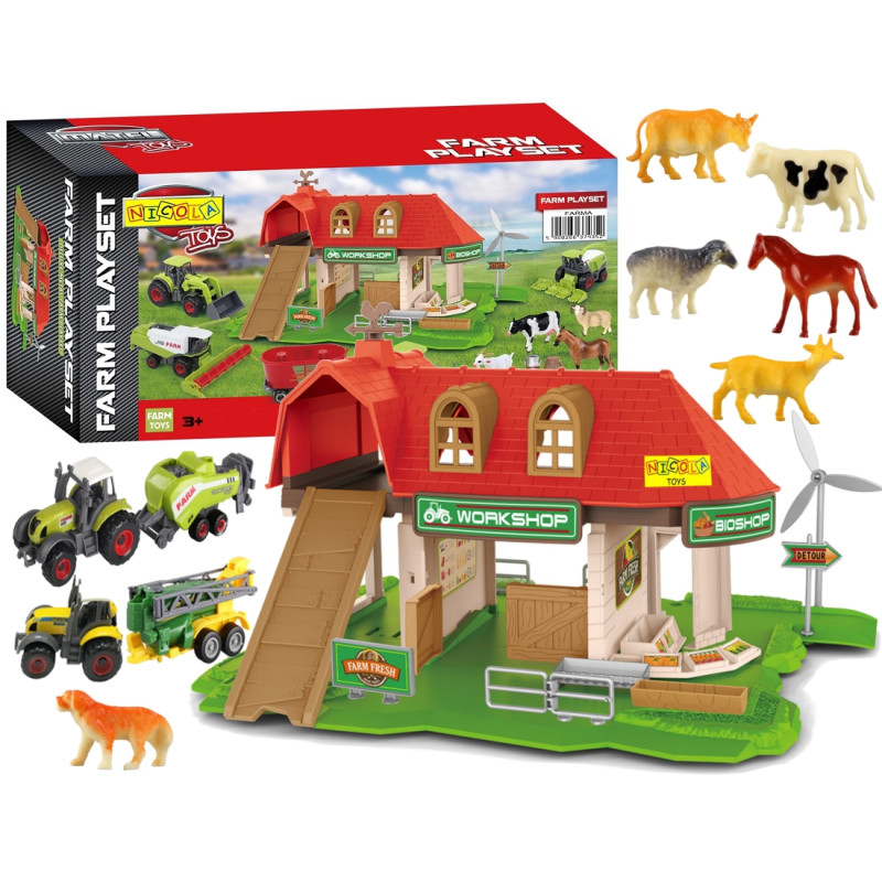 * 4352 FARMA ZAGRODA STODOŁA + TRAKTORY I ZWIERZĘTA