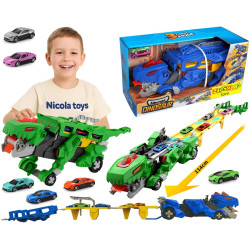 * 2051 Dinozaur Transporter Samochodów Tir Laweta Zestaw Autek 114cm XXL