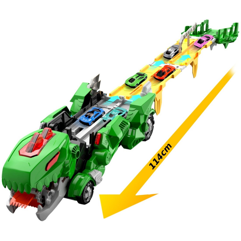 * 2051 Dinozaur Transporter Samochodów Tir Laweta Zestaw Autek 114cm XXL
