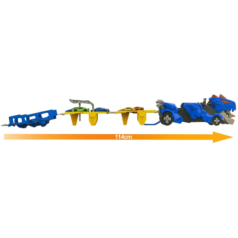 * 2051 Dinozaur Transporter Samochodów Tir Laweta Zestaw Autek 114cm XXL
