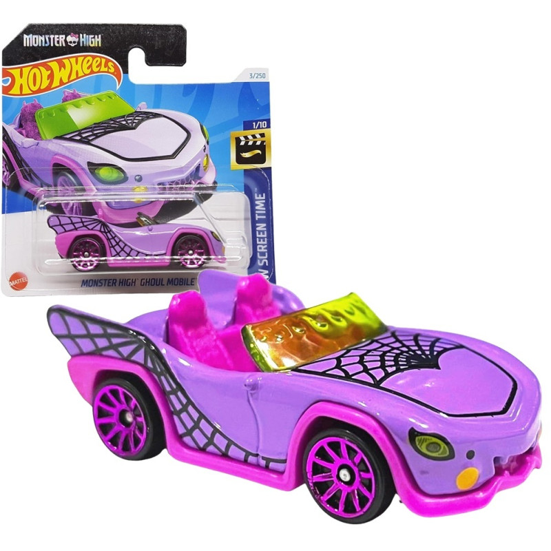 0227 METALOWY SAMOCHODZIK HOT WHEELS MONSTER HIGH GHOUL MOBILE SCREEN TIME 3/250