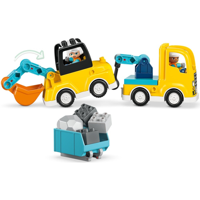 10475 Klocki Lego 3 w 1 Duplo Maszyny budowlane 22 elementy