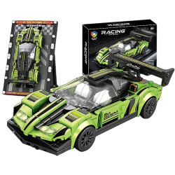 0680 Klocki konstrukcyjne Auto Sportowe Racing Zielone Wyścigowe Zestaw