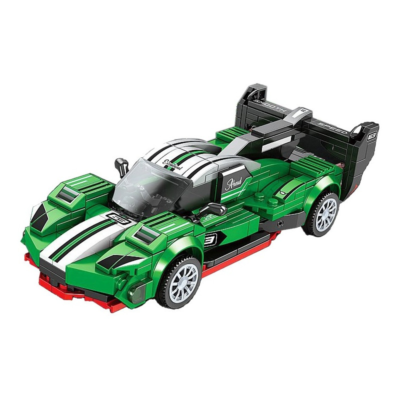 0703 Klocki konstrukcyjne Auto Sportowe Racing Zielone Wyścigowe Zestaw