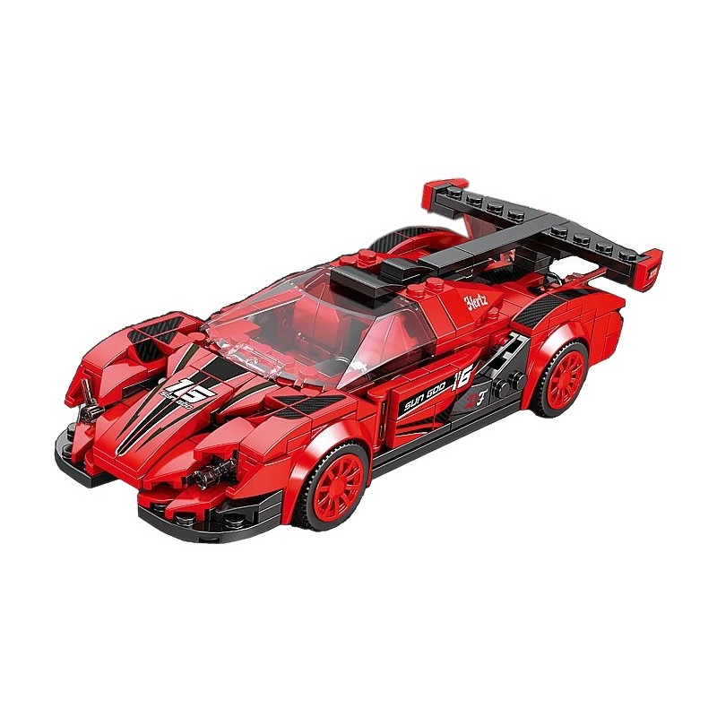 0697 Klocki konstrukcyjne Auto Sportowe Racing Czerwony Wyścigowe Zestaw