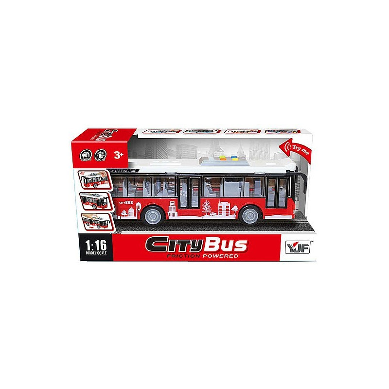 7251 Autobus Miejski Zabawka City Bus 1:16 Napęd Frykcyjny Światło Dźwięk 