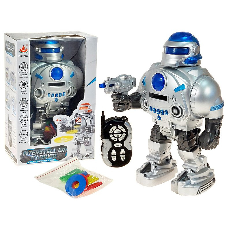 6928 Duży Robot Zdalnie Sterowany Strzela Dyskami Interaktywny Światło