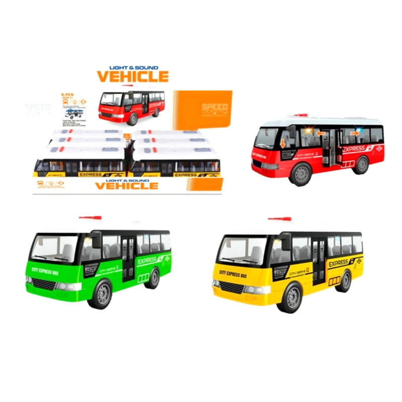 4570 Autobus miejski z dźwiękiem i światłem dla dzieci otwierane drzwi 