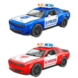 4587 Samochód Służb Ratunkowych Auto z dźwiękiem i światłem policja straż