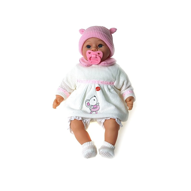 5135 Lalka bobas 45cm interaktywna miękka lalka niemowlak w ubranku