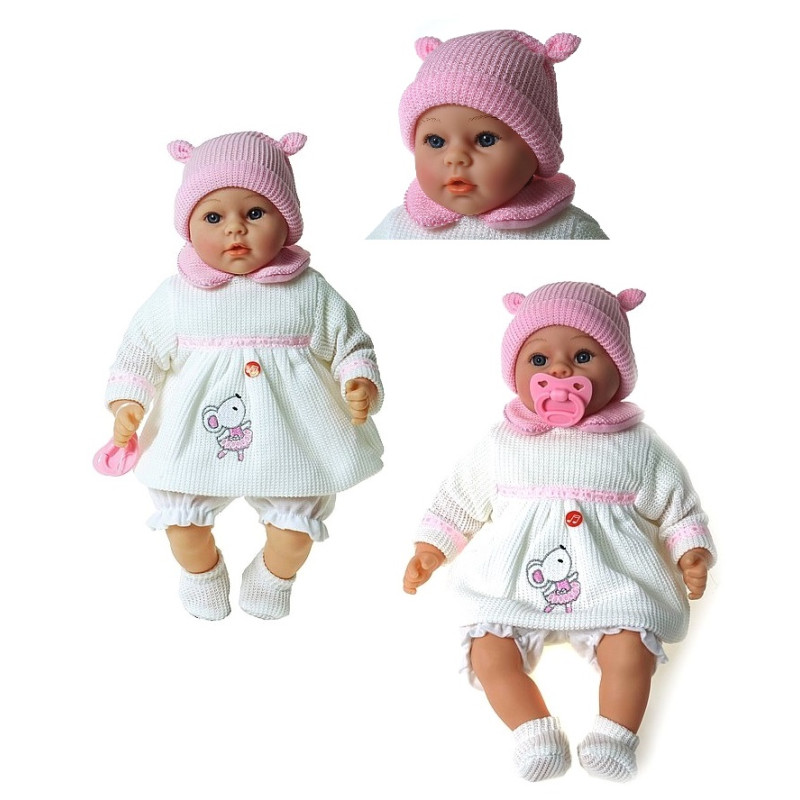 5135 Lalka bobas 45cm interaktywna miękka lalka niemowlak w ubranku