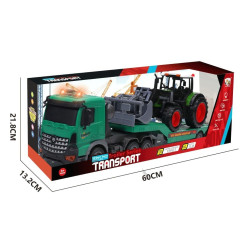 4341 Zestaw Transporter z traktorem ciężarówka z lawetą + traktor z ładowarką