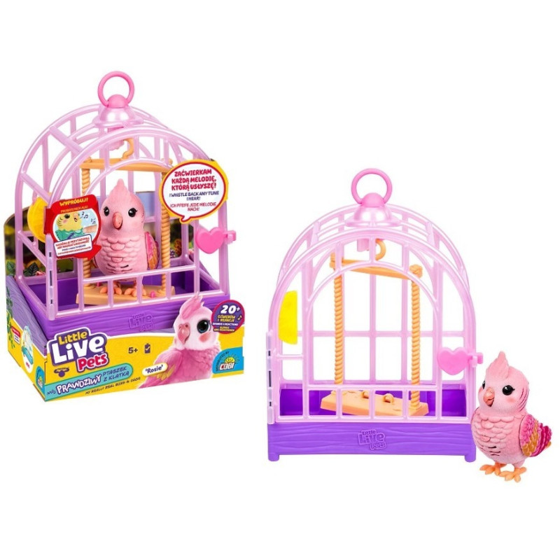0962 Little Live Pets Interaktywny Mój prawdziwy ptaszek w klatce 