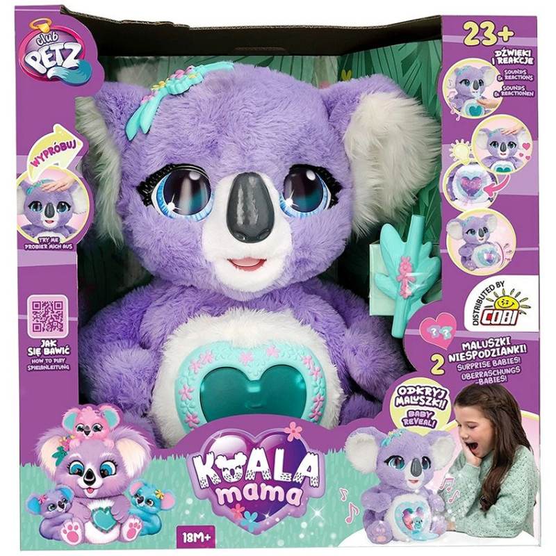1051 Interaktywna Koala Club Petz Mama Koala fioletowa głaszcz i przytulaj