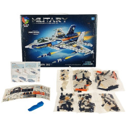 0734 Klocki Konstrukcyjne Samolot Myśliwiec Wojskowy Military Jet Zestaw