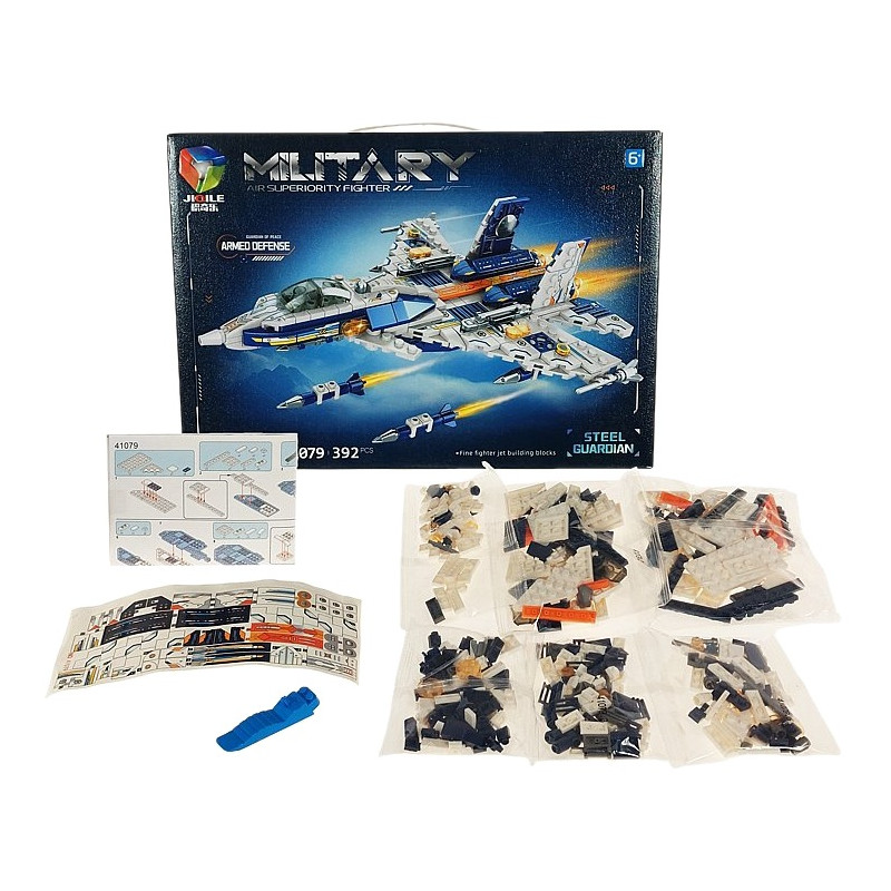0734 Klocki Konstrukcyjne Samolot Myśliwiec Wojskowy Military Jet Zestaw