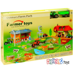 * 0767 WIELKI ZESTAW FARMA ZWIERZĘTA TRAKTOR STODOŁA